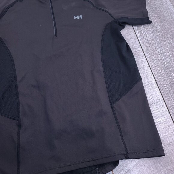 Helly Hansen Mens 1/4 Zip Training Jersey Size Large Gray Short Sleeve Stretch - Picture 3 of 7